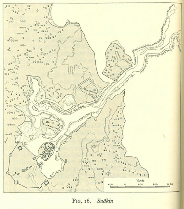 Mapa de Suakin, Sudán 1946