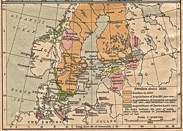 Mapa de Suecia Circa 1658