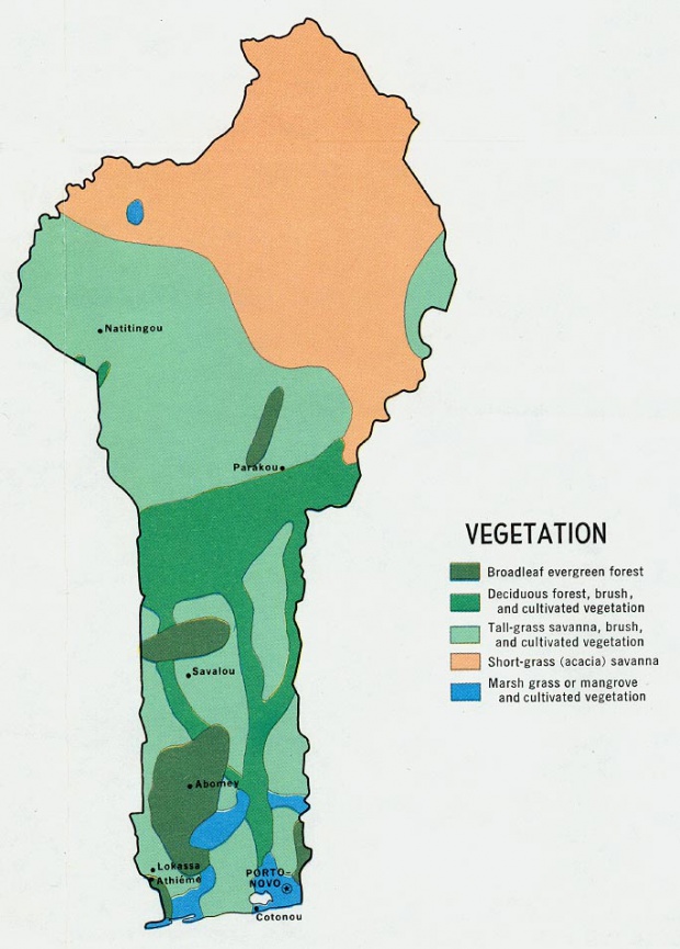 Mapa de Vegetación de Benín