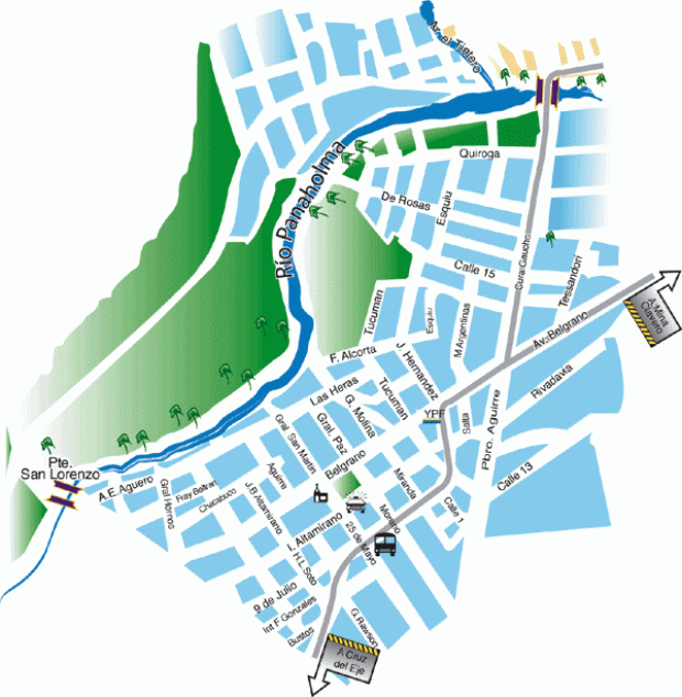 Mapa de Villa Cura Brochero, Prov. Córdoba, Argentina