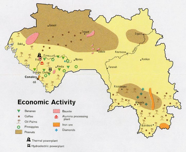 Mapa de la Actividad Económica de Guinea
