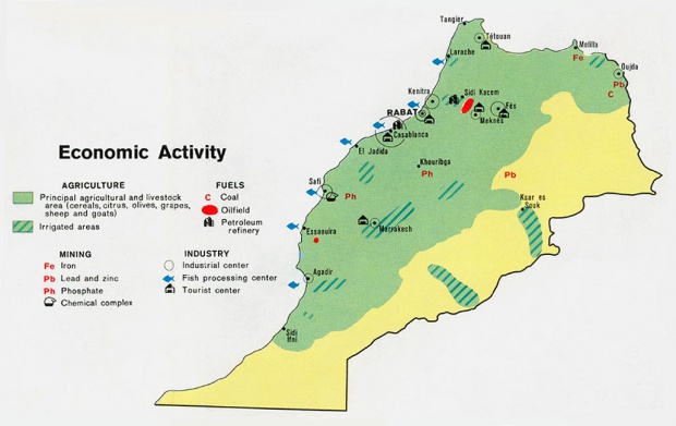 Mapa de la Actividad Económica de Marruecos