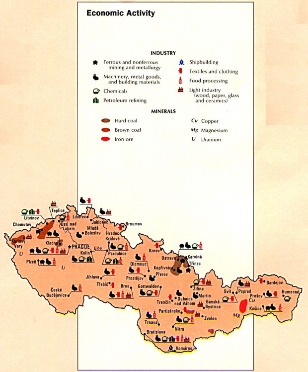 Mapa de la Actividad Económica de la Ex Czechoslovakia