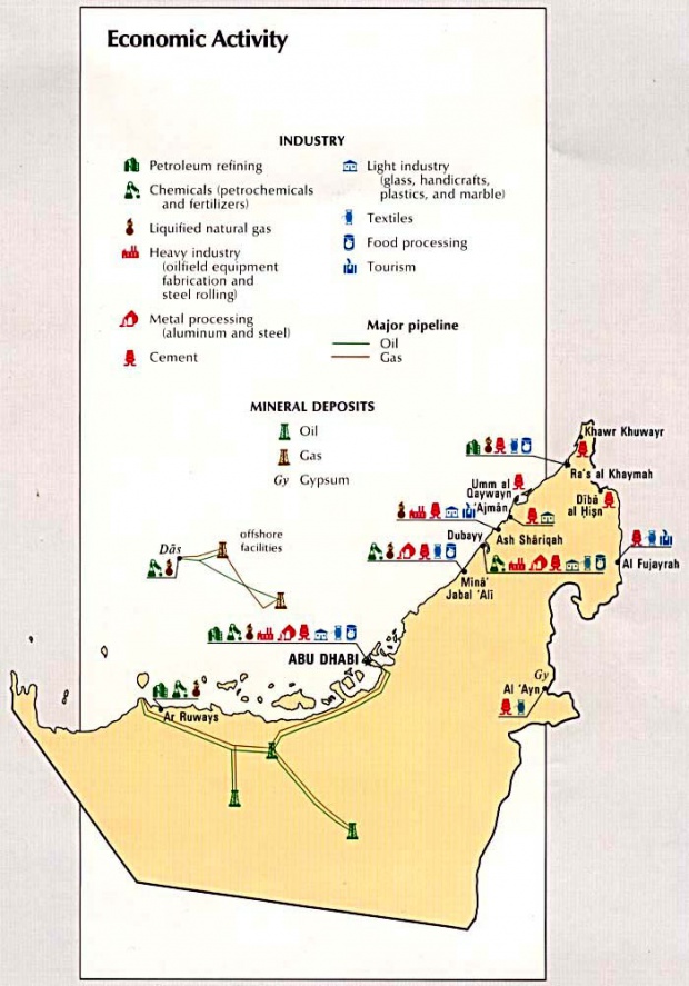 Mapa de la Actividad Económica de los Emiratos Árabes Unidos