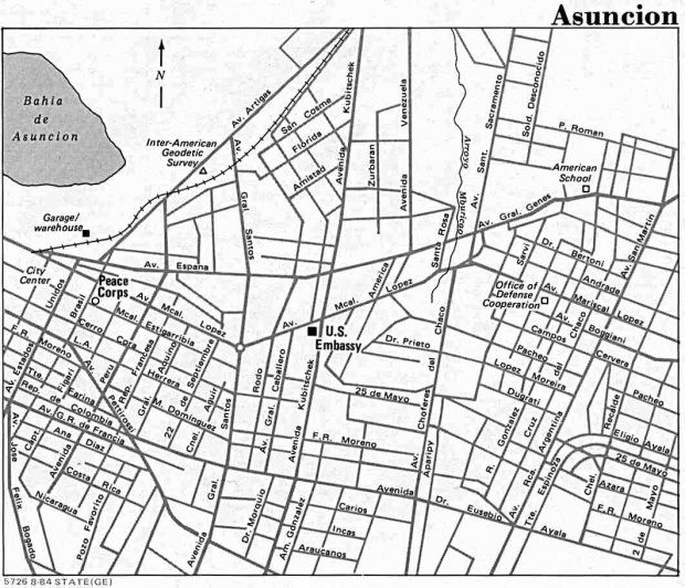 Mapa de la Ciudad de Asunción, Paraguay
