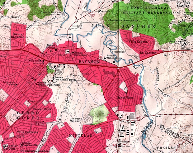 Mapa de la Ciudad de Bayamon, Puerto Rico