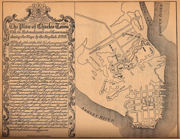 Mapa de la Ciudad de Charleston, Carolina del Sur, Estados Unidos 1780