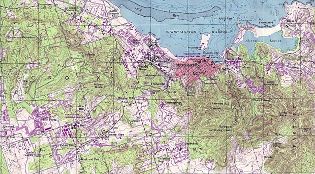 Mapa de la Ciudad de Christiansted, Islas Vírgenes de los Estados Unidos