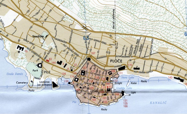 Mapa de la Ciudad de Dubrovnik, Croacia