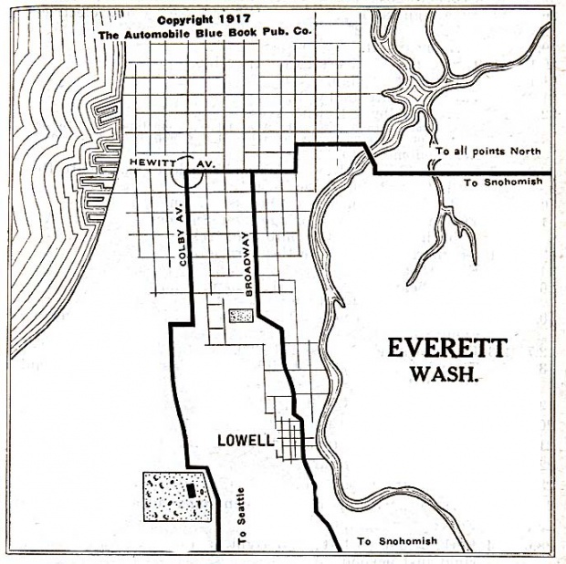Mapa de la Ciudad de Everett, Washington, Estados Unidos 1917