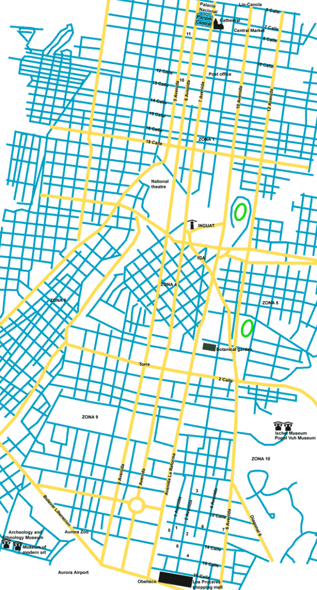 Mapa de la Ciudad de Guatemala