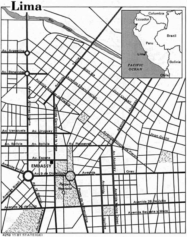 Mapa de la Ciudad de Lima, Perú