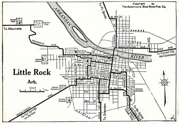 Mapa de la Ciudad de Little Rock, Arkansas, Estados Unidos 1920