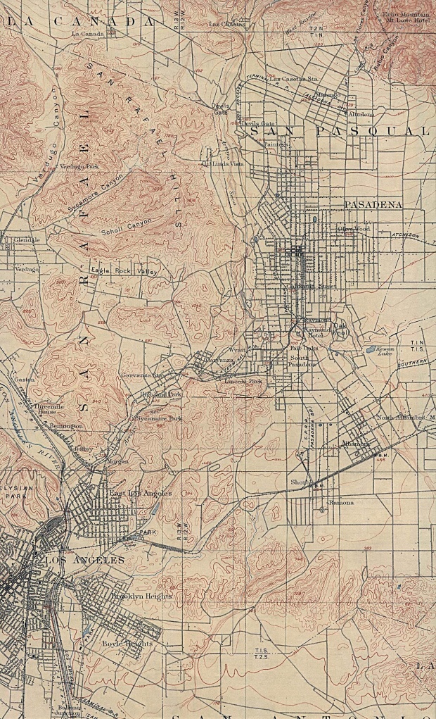 Mapa de la Ciudad de Los Angeles (Este), California, Estados Unidos 1900