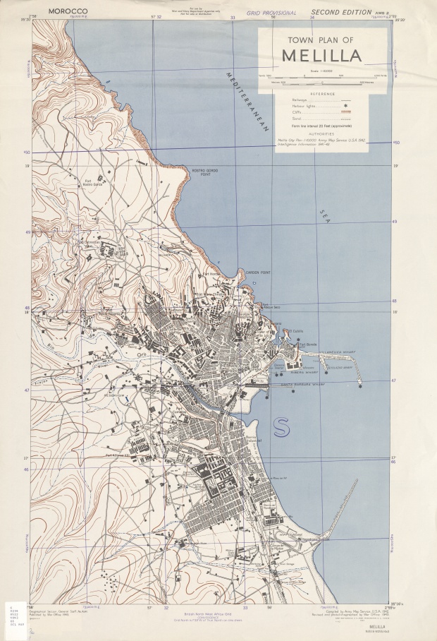 Mapa de la Ciudad de Melilla 1943