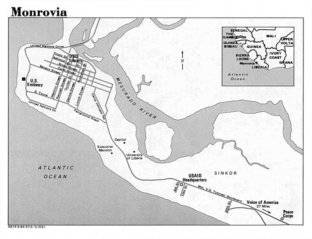 Mapa de la Ciudad de Monrovia, Liberia