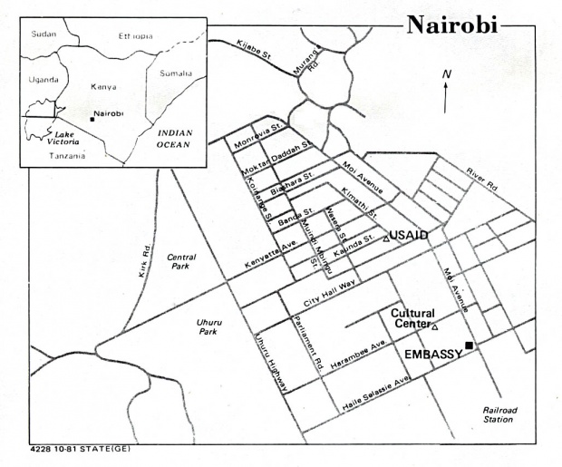 Mapa de la Ciudad de Nairobi, Kenia