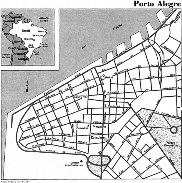 Mapa de la Ciudad de Porto Alegre, Brasil