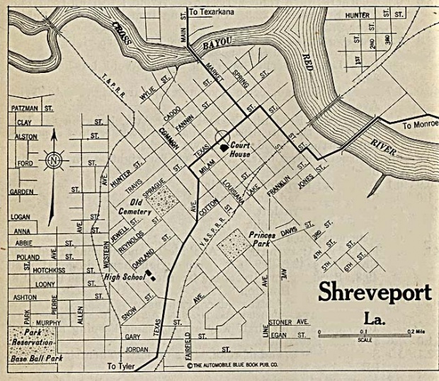 Mapa de la Ciudad de Shreveport, Luisiana, Estados Unidos 1920