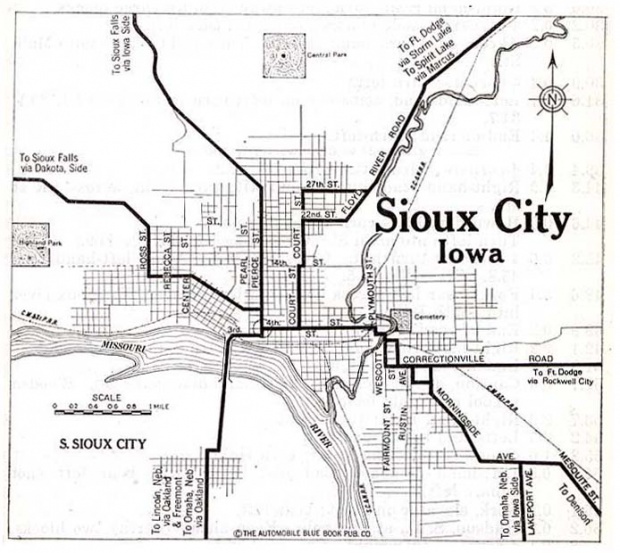 Mapa de la Ciudad de Sioux City, Iowa, Estados Unidos 1920