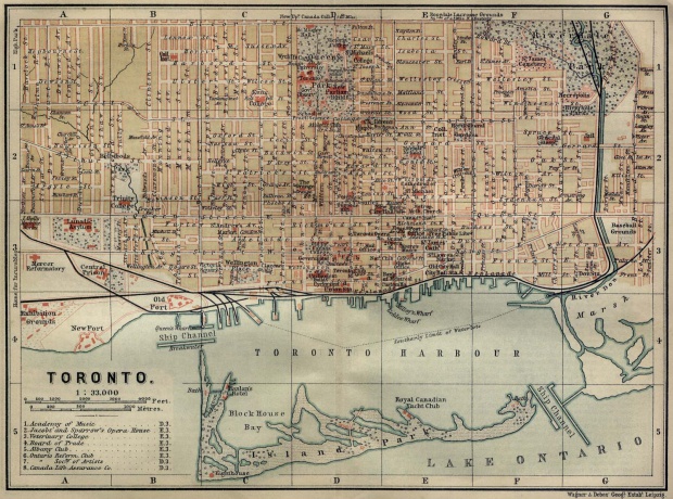 Mapa de la Ciudad de Toronto, Canadá 1894
