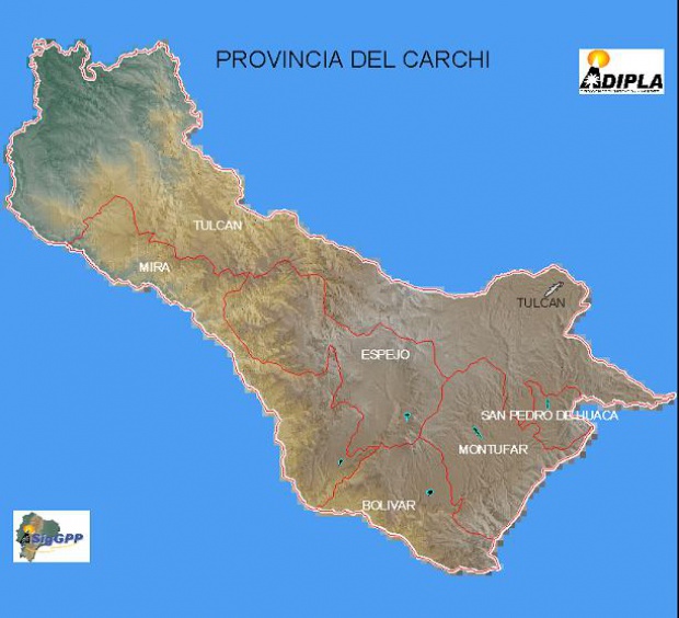 Mapa de la Provincia de Carchi, Ecuador