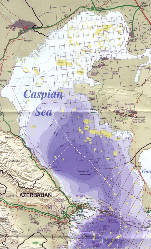 Mapa de la Región del Norte del Mar Caspio