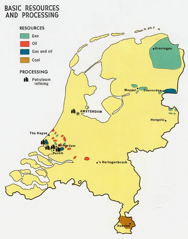 Mapa de los Recursos Naturales de los Países Bajos