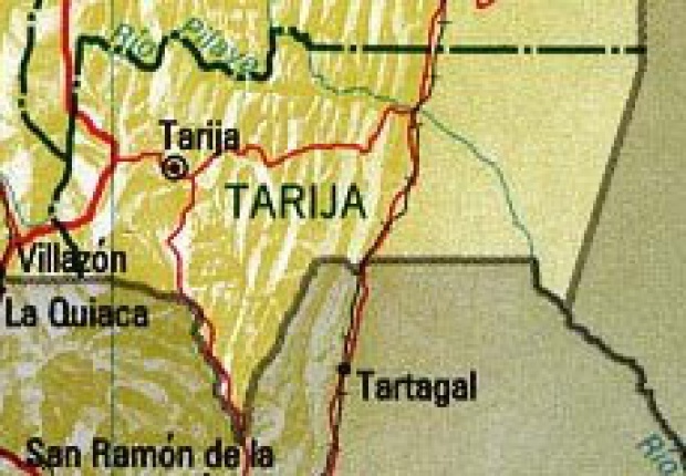 Mapa del Departamento de Tarija, Bolivia