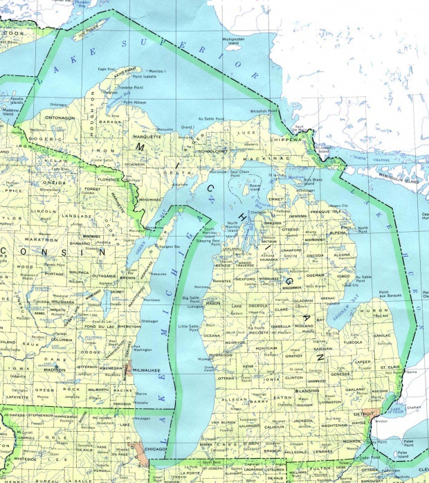 Mapa del Estado de Michigan, Estados Unidos