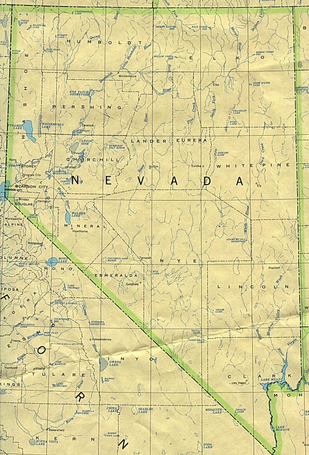 Mapa del Estado de Nevada, Estados Unidos