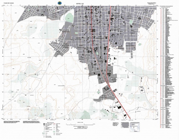 Mapa del Sur de la Ciudad de Esteli, Nicaragua