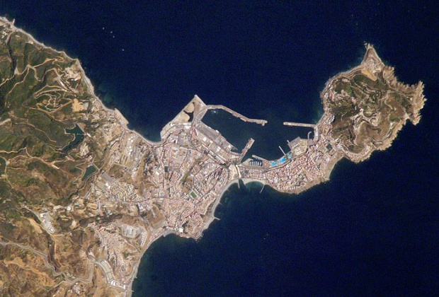 Mapa satelital de Ceuta