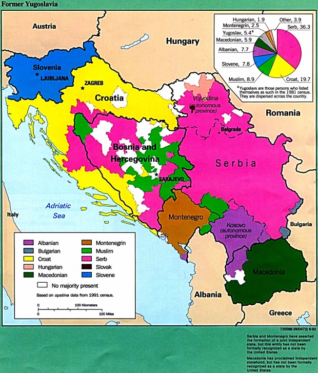 Mayorías Étnicas de la Ex Yugoslavia 1992