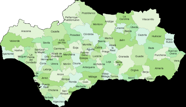 Partidos judiciales de Andalucía 2008