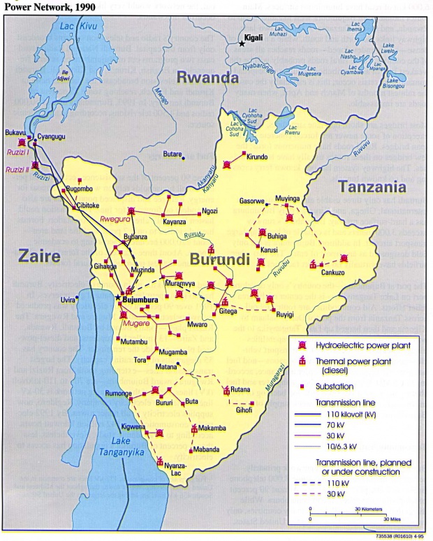 Red de Energía Eléctrica de Burundi 1990