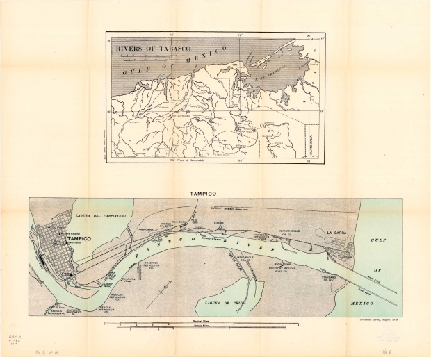 Ríos de Tabasco y Ciudad de Tampico, México 1919