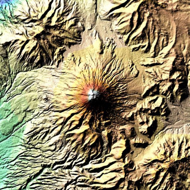 Satellite Image, Photo of Cotopaxi Volcano, Ecuador