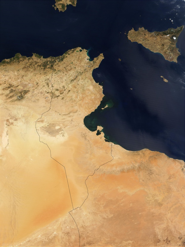 Satellite Image, Photo of Tunisia